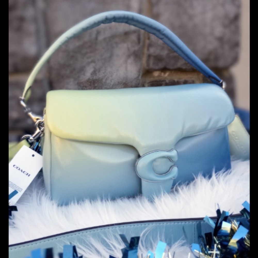 Great Price! Coach Aqua Ombre Leather Pillow Tabby 26 Shoulder Bag